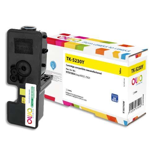 Toner remanufacturé OWA compatible Kyocera TK-5230 jaune - 2200 pages - Écologique et certifié_0