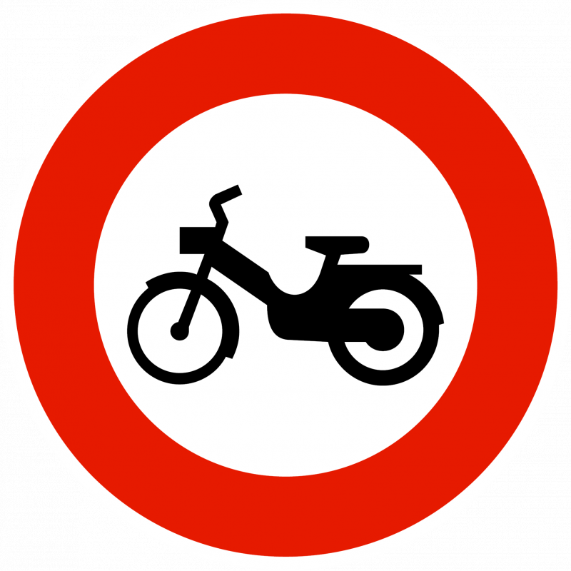 Panneau d'interdiction B9g - Accès interdit aux cyclomoteurs - Innov - WP Signalisation_0