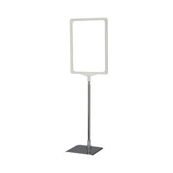 Porte-affiches sur pied Série N - A4 - Blanc similaire à RAL 9010 - Hauteur réglable de 320 à 620 mm_0