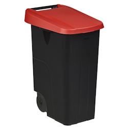 Rossignol - Poubelle 85L mobile couvercle plein MOVATRI GREEN - rouge - rouge plastique polypropylène 55509_0