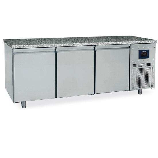 Table réfrigérée pâtisserie 3 portes 600x400 mm plan en granite -2°/+8°c wifi - 2100x800x850 mm - BNZ0006/FN_0