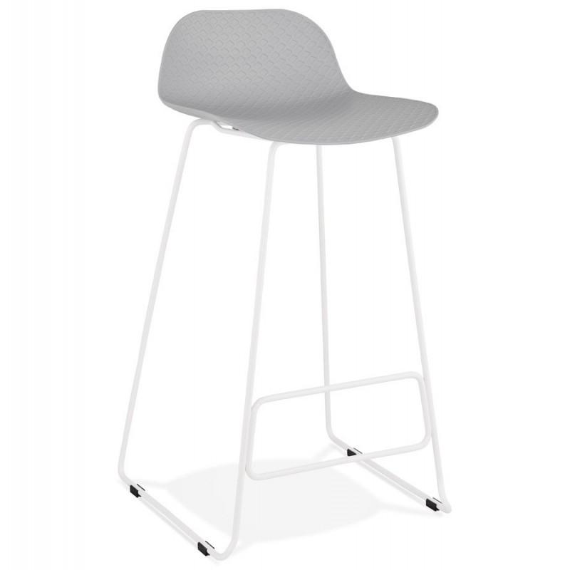 Tabouret de bar Blitz 95cm - Gris & Blanc - Paris Prix - Métal & Polypropylène - Compatible table haute_0