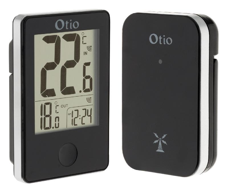 Thermomètre avec capteur sans fil noir - Otio_0