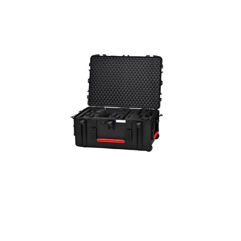 Valise rigide double à roulettes pour drone DJI Inspire 2 - Hexadrone HPRC 2780W - compartiments multiples et IP67_0