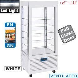 Vitrine réfrigérée 4 faces vitrées - Température positive - 5 étagères en verre trempé - 480L - Blanche - INN/VN-W5_0
