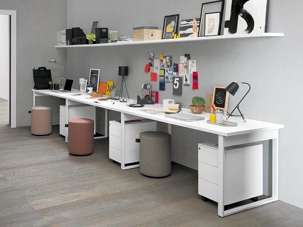 Bureau bench 3 personnes en ligne Magistra plan de travail 30 mm finitions modernes_0
