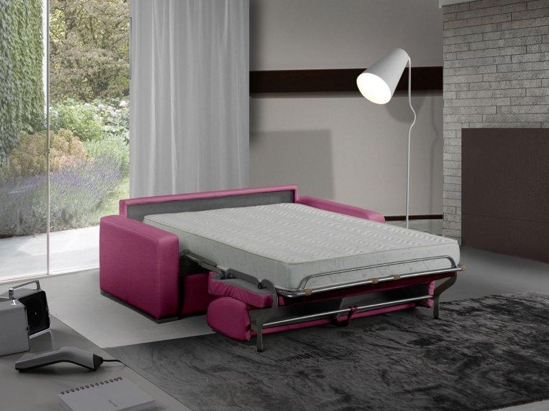 CANAPÉ LIT 3 PLACES MASTER CONVERTIBLE EXPRESS 140 CM TWEED CROSS ROSE MATELAS 18 CM INCLUS_0