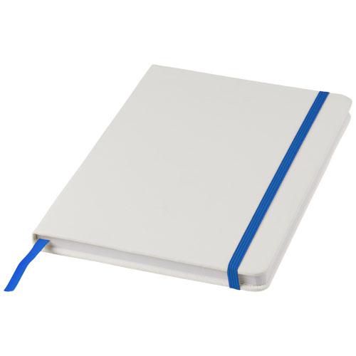 Carnet de notes blanc A5 Spectrum - élastique de couleur, 80 pages, couverture rigide_0