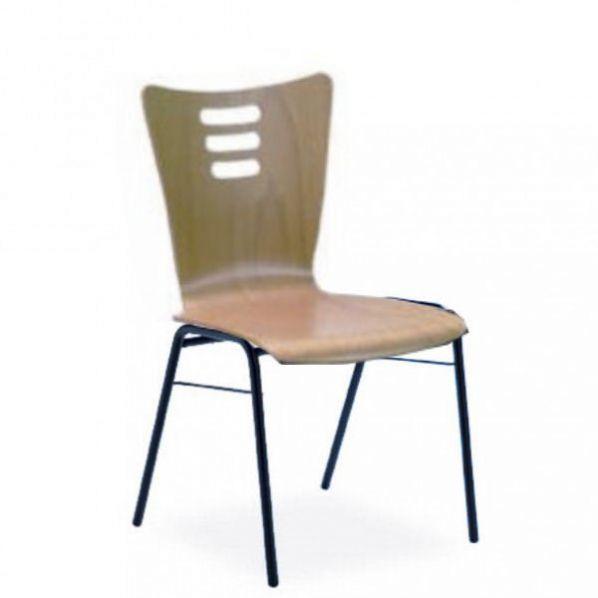 Chaise design à coque bois empilable/accrochable