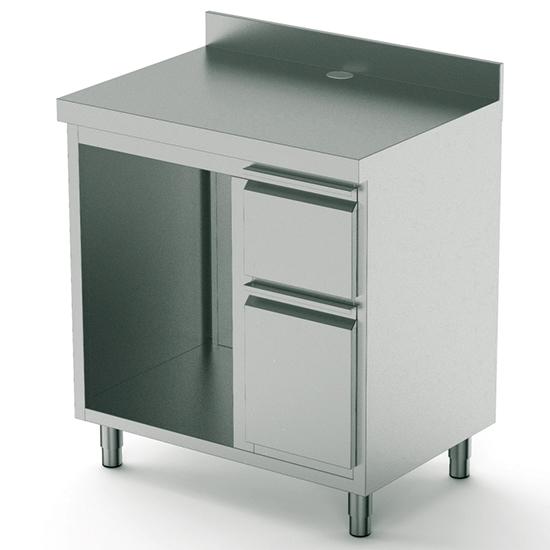 Comptoir arrière pour machine à café 1000 mm avec élément pour lave-vaisselle - EEZ0001_0