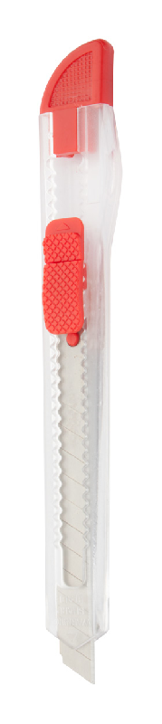 Cutter - Petit modèle en plastique transparent - Couleur rouge - Poids 11g_0
