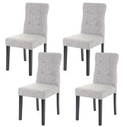 Décoshop26 - Lot de 4 chaises de salle à manger en tissu/textile gris pieds foncés 04_0000591 - gris 3000042832697_0