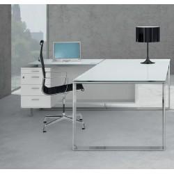 Ensemble de direction x7 avec plateaux en verre blanc – officity._0