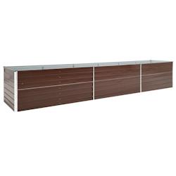 Helloshop26 - Jardinière lit surélevé plantes fleurs jardin acier galvanisé 480 x 80 x 77 cm marron 02_0001128 - 3000074871534_0