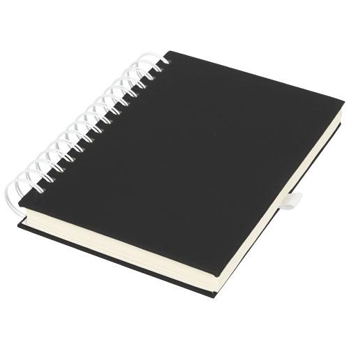 Journal Wiro 21021100 - Carnet de notes en PU noir avec spirale colorée et 160 feuilles lignées_0