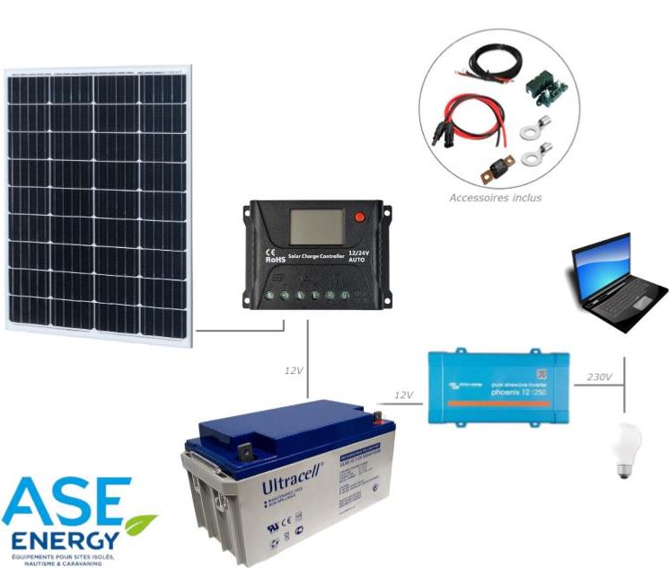 Kit solaire autonome 110w 12v-230v_0