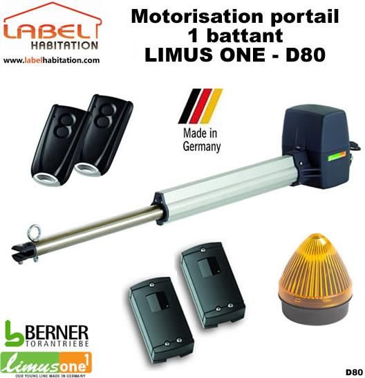 MOTORISATION PORTAIL 1 BATTANT LIMUS ONE - D80