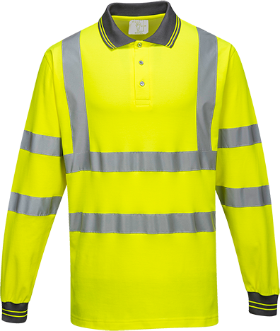Polo réfléchissant jaune - coton majoritaire - manches longues S271, 3XL - conforme EN ISO 20471 Classe 3_0