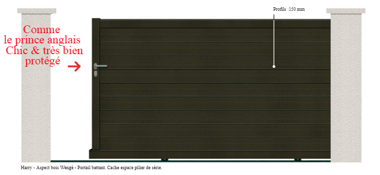 Portail coulissant à rail harry / droit / plein / en aluminium_0