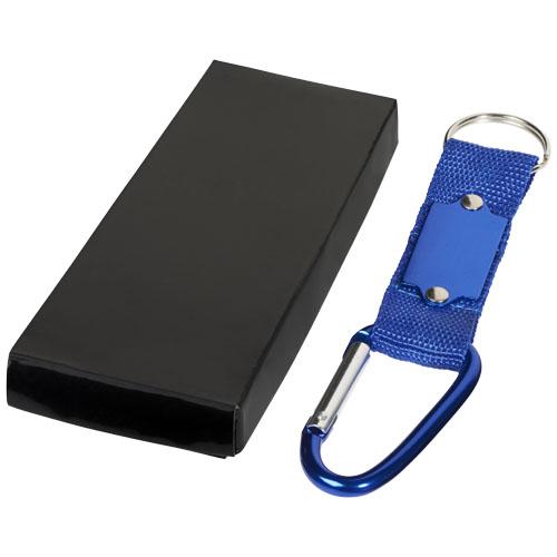 Porte-clé mousqueton Strap 11811601 - aluminium avec plaque métallique et coffret noir_0