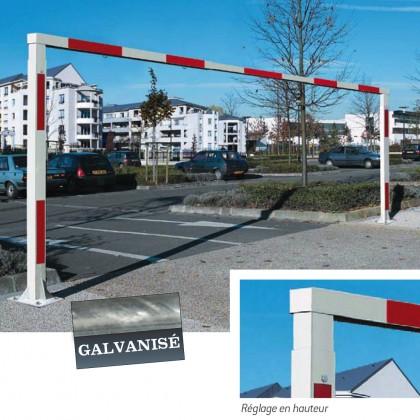 Portique limiteur de hauteur fixe ou variable en acier - largeur de voie ajustable avec ou sans tirants_0