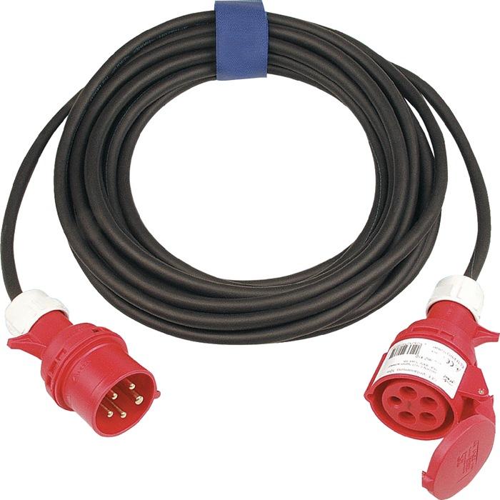 Rallonge CEE avec inverseur de phase 32 A 400 V 25 m H07RN-F 5 x 4 mm² noir IP44 Noir IP44 Jà„GER DIREKT_0