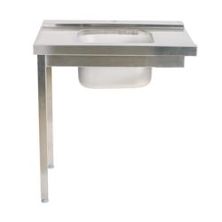 Romux® Table d’Entrée à Gauche pour Lave-Vaisselle à Capot Acier Inoxydable avec 1 Cuve 1000x750x880 mm | Plonge Inox Professionnelle - 8436604191646_0