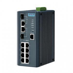 Switch Rail DIN industriel 8 ports  + 2 x 1Gb Managé -40°C +75°C - Référence: EKI-7710E-2CI-AE_0