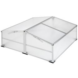 Tectake Mini serre en aluminium  blanc transparent - 402341 - transparent aluminium 402341_0