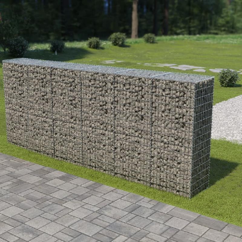 Vidaxl mur en gabion avec couvercles acier galvanisé 300 x 50 x 150 cm 143593_0