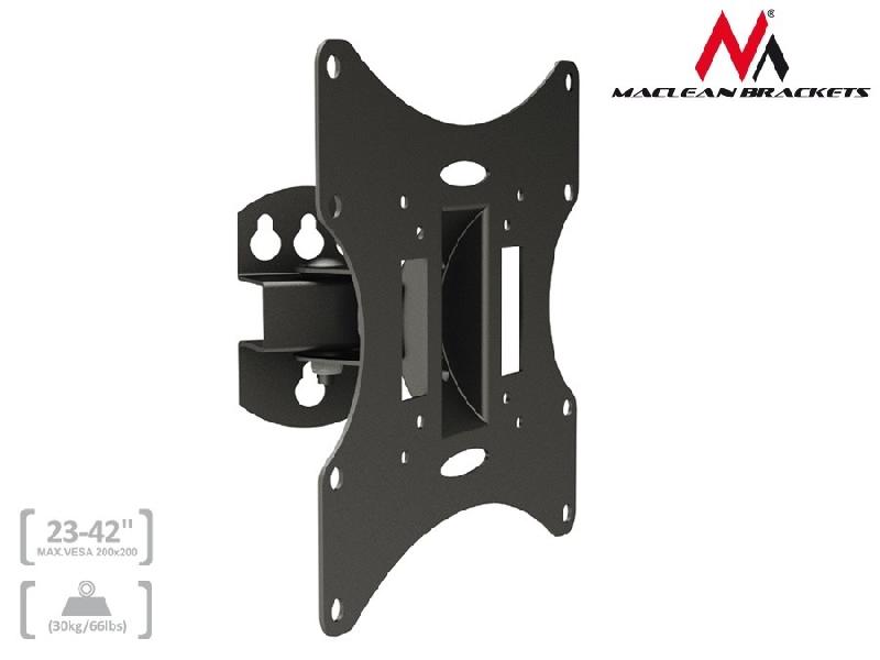 Support mural pour TV LCD/LED/Plasma VESA 75/100/200 - Maclean MC-501B - 23 à 42 pouces, pivotant et réglable_0