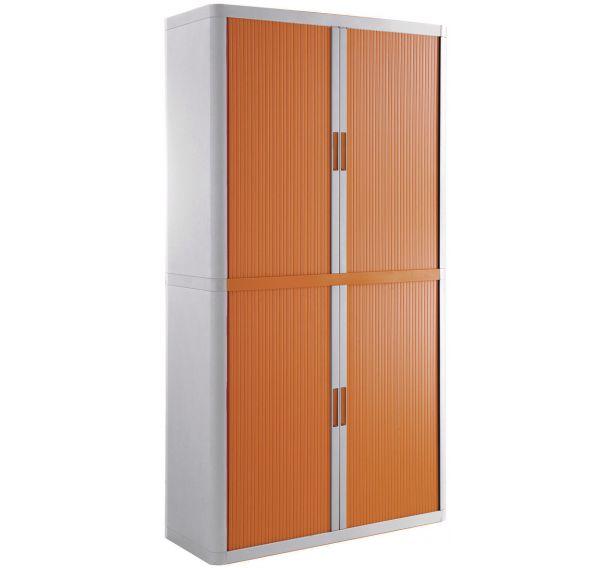 ARMOIRE EASY OFFICE HAUTEUR 204 CM CORPS BLANC RIDEAUX COLORIS ORANGE - MANUTAN COLLECTIVITÉS