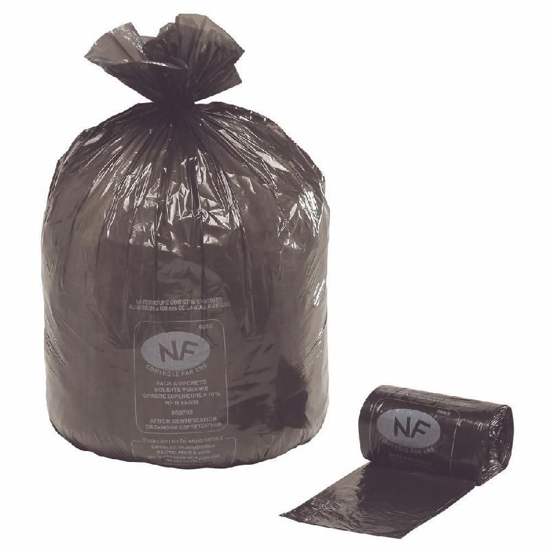 CARTON DE 500 SACS POUBELLE  NF 50 L NOIR