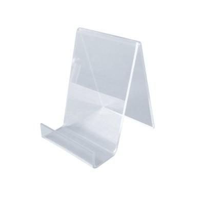 Chevalet en plexiglas - Porte-visuel de comptoir transparent pour vitrines et caisses - Format compact 6x4x4 cm_0