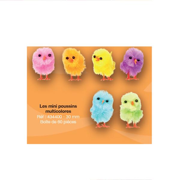 DÉCORATION GÂTEAUX MINI POUSSINS MULTICOLORES