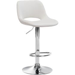 Décoshop26 - Tabouret de bar chaise haute x1 avec repose-pieds en velours crème piètement métallique chromé 10_0004590 - 3000252189086_0