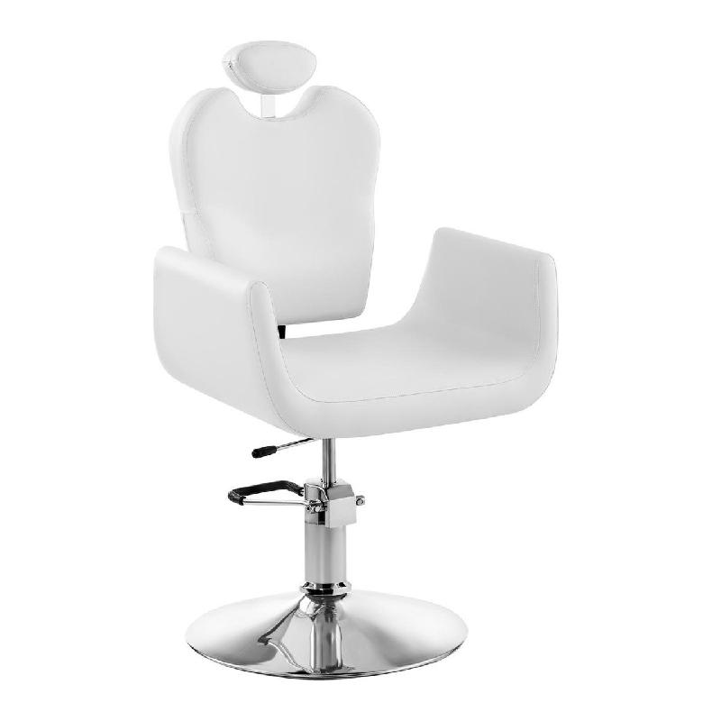 Fauteuil coiffure professionnel - Socle acier - Hauteur réglable - Blanc - 14_0001621_0