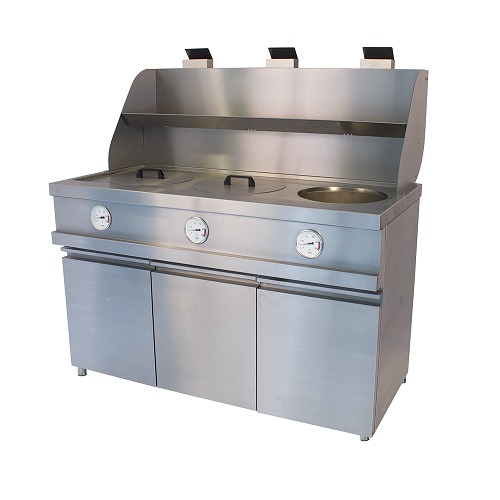 Friteuse professionnel gaz 3 cuves arrondis de 3x13 l - MECA-FRYER 3B_0