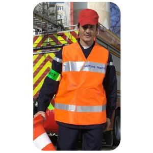 Gilet réfléchissant NIT 304 - Maille orange fluorescente 100% polyester - Bandes RETHIOTEX® sérigraphiées 