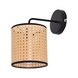 Helloshop26 - Applique murale lampe salle à manger salon southend effet rotin 25 x 17 x 16 cm noir beige lux.Pro 03_0007350 - 3001874447769_0