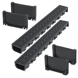 Helloshop26 - Caniveau de drainage 2 pièces plastique 2 m 02_0002992 - 3000105031531_0