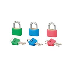 Lot de 3 cadenas  COLOR, 30 mm, s'entrouvrant, anse acier cémenté, 6 clés - 3150268981300_0