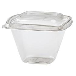 Packnwood FHC - 100Pcs - Pot Deli carré PET transparent avec couvercle - 128x128x85mm 500ml - transparent plastique 210DELICAR16_0