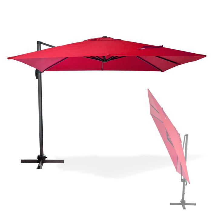 Parasol déporté verona - 3 x 3 m - rouge bordeaux_0