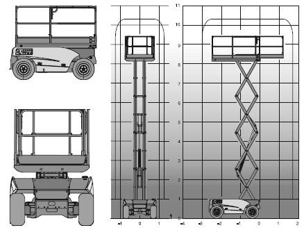 Plate-formes élévatrices automotrices ciseau diesel 10m - Hauteur de travail 11,6m - Charge max 450kg_0