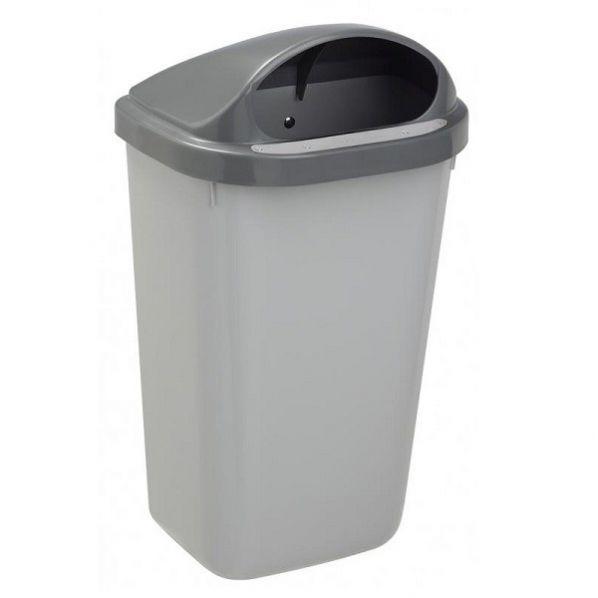 Poubelle publique grand volume 50 Litres - XERIOS Gris/Gris - Fixation murale ou sur poteau_0