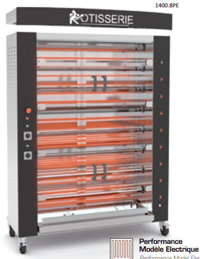 Rôtissoire électrique 8 broches - 40/48 poulets - ROTISOL 1400.8PE_0