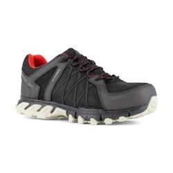 Reebok - Chaussures de sécurité basses noire et rouge en cuir imperméable embout aluminium TRAIL GRIP S3 SRC Noir / Rouge Taille 45 - 45 noir mati_0