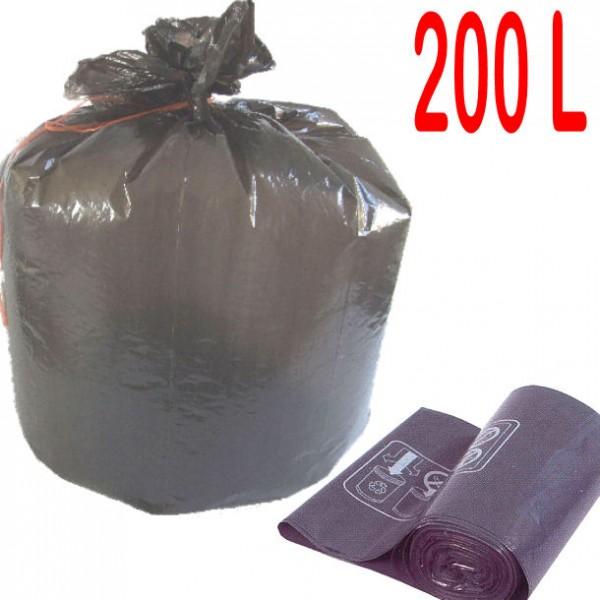 Sac poubelle à déchets lourds 200L - avec soufflet 2x190mm - très résistants en matière recyclée_0