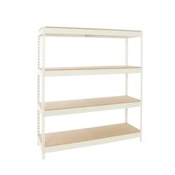 SimonRack Étagère Industrielle,  2000x2100x600 4 Niveaux en bois, Étagère Charge Lourde, blanc/bois -Simonforte - blanc métal 8425437153006_0